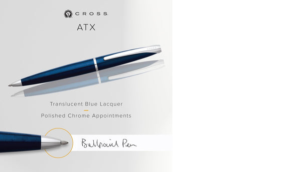 Lapicera Boligrafo Cross Atx Blue Chrome 882-37