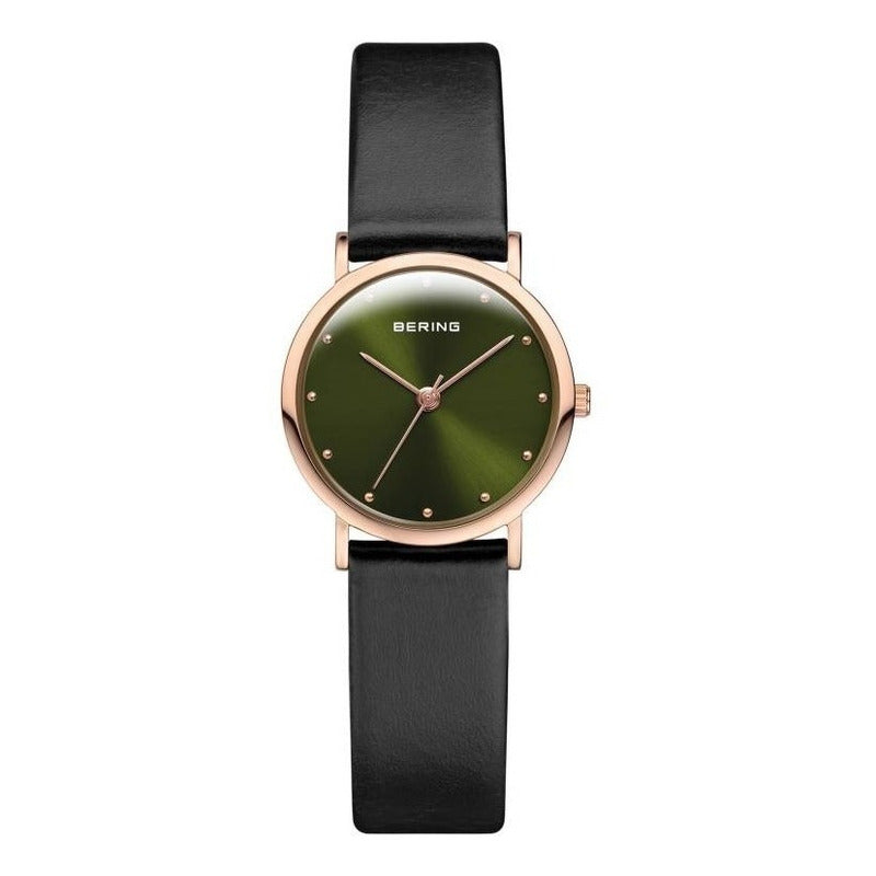 Reloj Bering Ladies Polished Silver Rgold Leather 13426-469