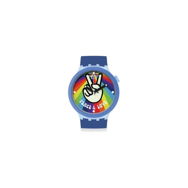 Reloj Swatch Big Bold Bioceramic Peace Hand Love Sb03n105
