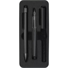 Lapicera Set Hexo Faber-castell Mate Black Pluma + Boligrafo