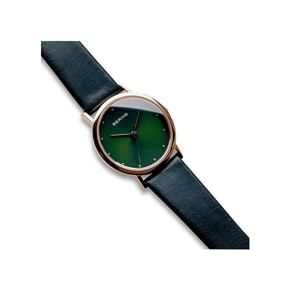 Reloj Bering Ladies Polished Silver Rgold Leather 13426-469