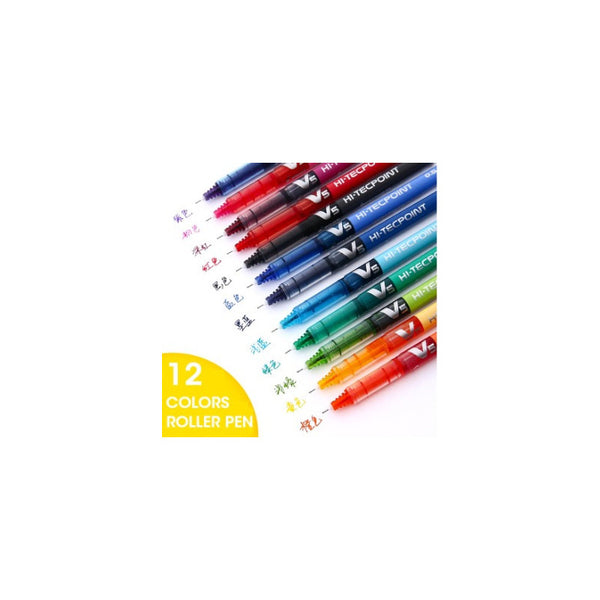 Pack 12 Lápices De Tinta Pilot V5 Hi-tecpoint Dark Red