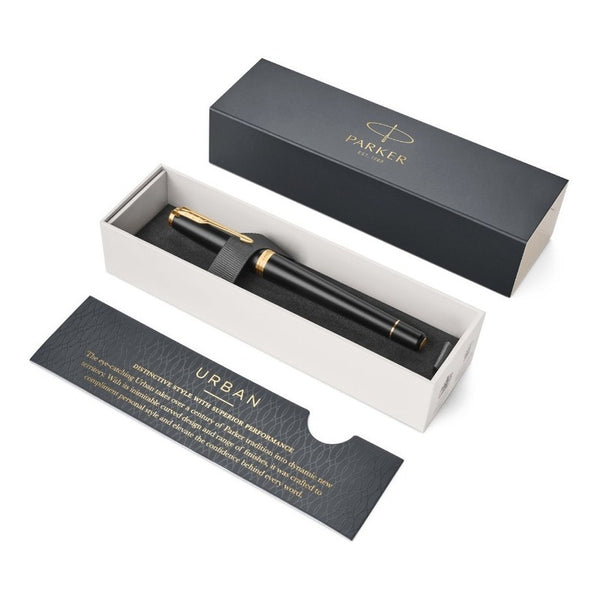 Lapicera Pluma Parker Urban Muted Black Gold - Medium (M)