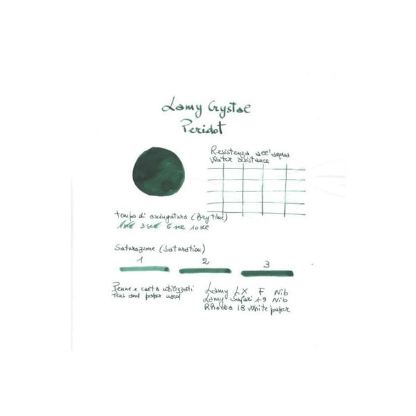 Tinta Pluma Fuente Lamy T53 Crystal Ink 30 Ml - Peridot