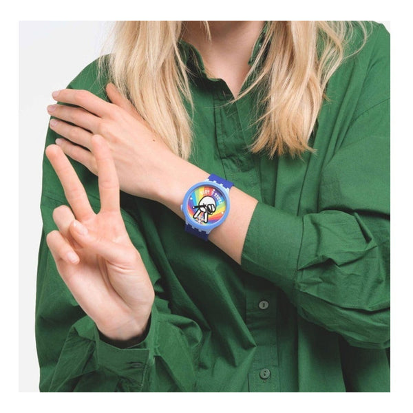Reloj Swatch Big Bold Bioceramic Peace Hand Love Sb03n105