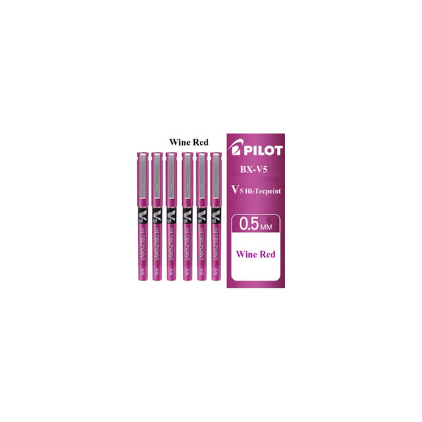 Pack 12 Lápices De Tinta Pilot V5 Hi-tecpoint Dark Red