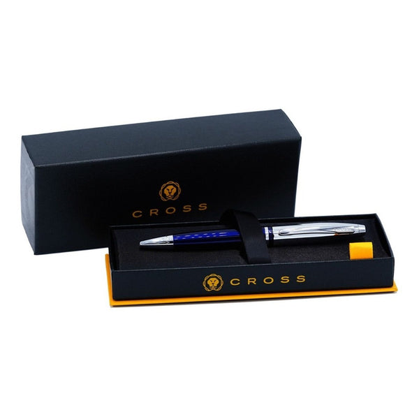 Lapicera Boligrafo Cross Calais Chrome/blue At0112-3