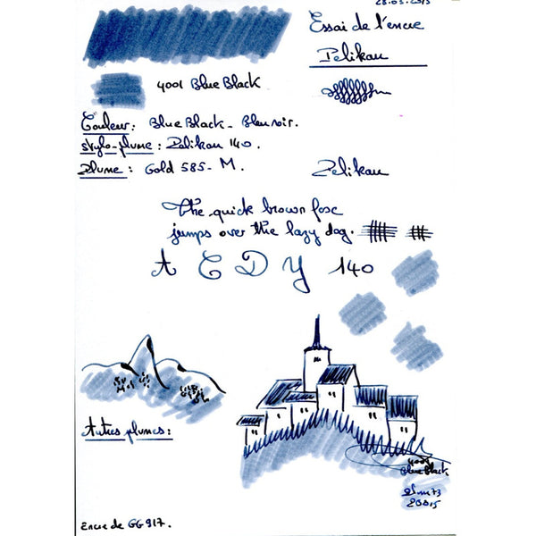 Tinta P/pluma Fuente Pelikan 4001 Cartridges Largo Azulnegro