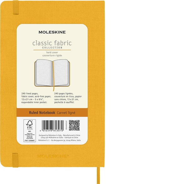 Moleskine Libreta Rayas Tapa Dura Large Classic Orange-Yellow Fabric
