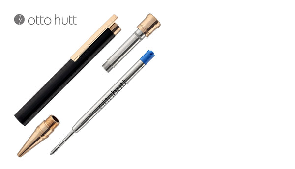 Boligrafo Otto Hutt Design04 Wave Guilloche Black Rosegold
