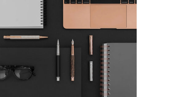 Boligrafo Otto Hutt Design04 Wave Guilloche Black Rosegold