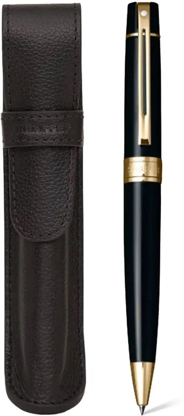 Lapicera Set Sheaffer Boligrafo 300 Glossy Black GT + Estuche