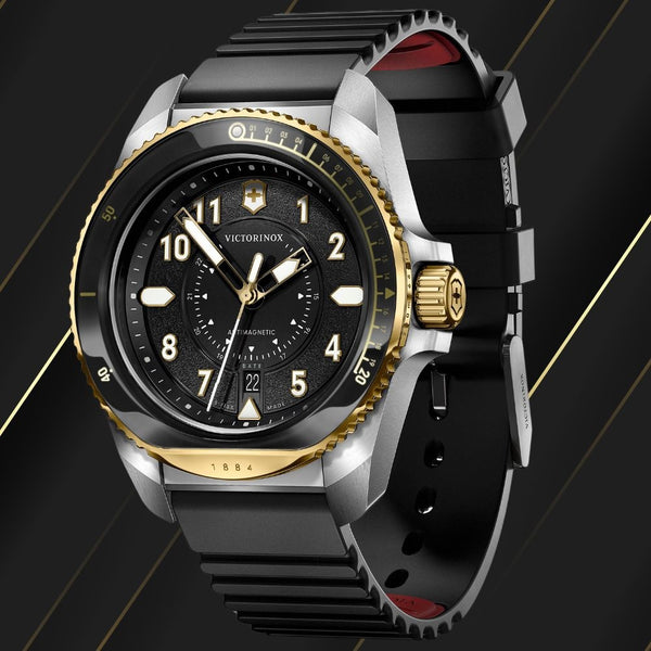 Reloj Victorinox Journey 1884 Black Gold Rubber Strap Black 43mm 242014