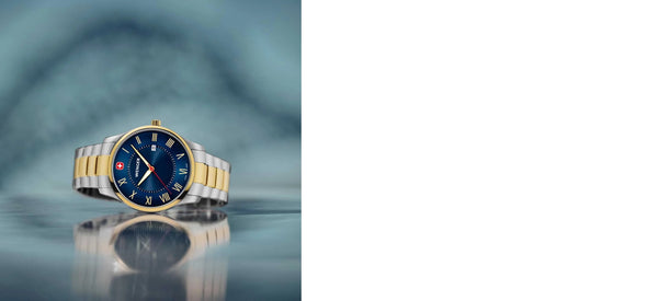 Reloj Wenger Classic City Steel Gold Blue Roman Cuarzo 01.1441.141