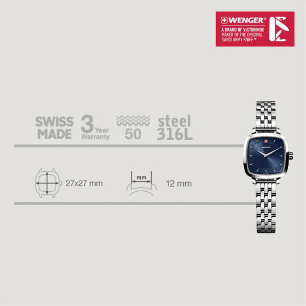 Reloj Wenger Lady Vintage Blue Cuarzo Steel 01.1911.103
