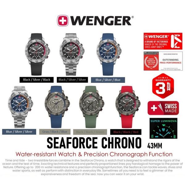 Reloj Wenger Seaforce Silicone Strap Chrono Blue 01.0643.124