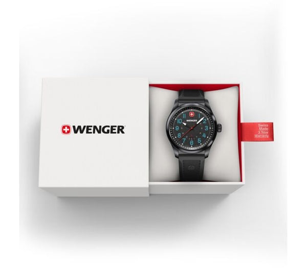 Reloj Wenger Terragraph Black Silicone Strap Black 01.0541.127