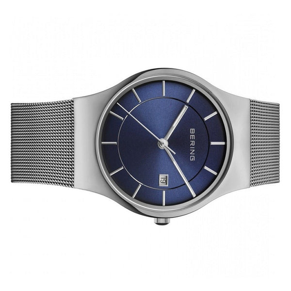 Reloj Bering Men Watch Polished Silver Blue Dial 11938-003