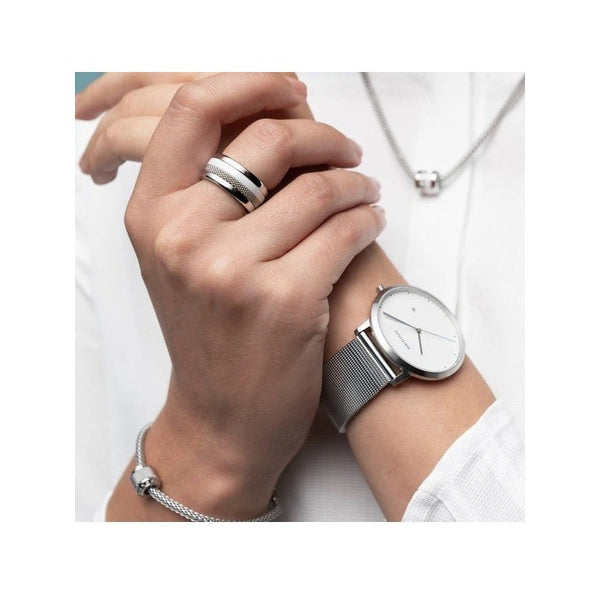 Pulsera Bering Bangle Silver Heart 625-6117-057