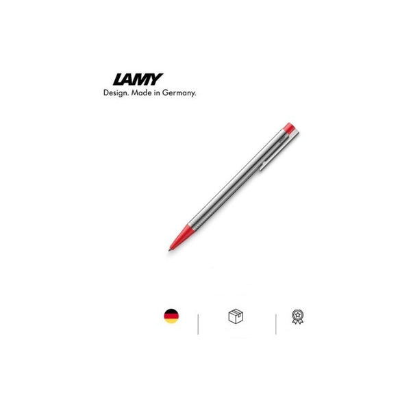 Lapicera Boligrafo Lamy Logo Stainless Steel Matt Red