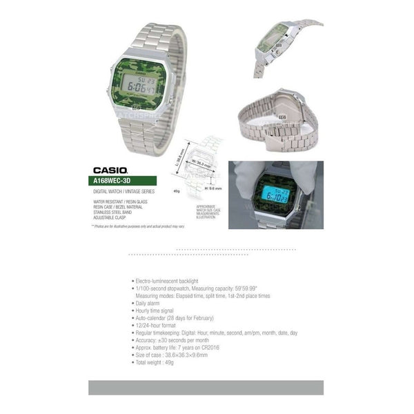 Reloj Casio Digital Vintage A168wec-3df