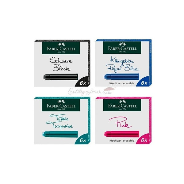Tinta Para Pluma Fuente Faber-castell - Cartridges- Turquesa