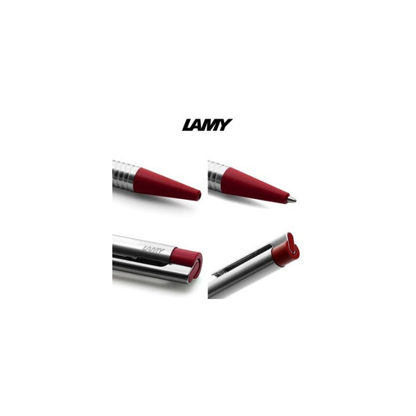 Lapicera Boligrafo Lamy Logo Stainless Steel Matt Red