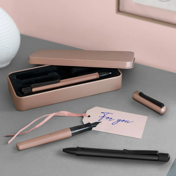 Lapicera Set Hexo Faber-castell Bronze Pluma + Boligrafo