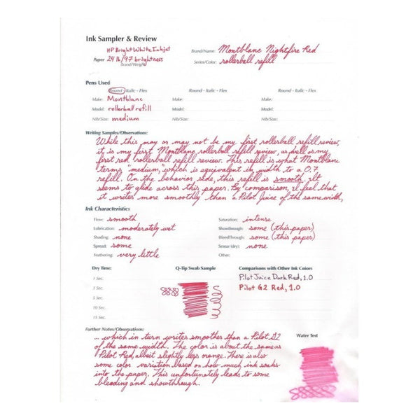 Tinta Set Repuesto Boligrafo Montblanc - M - Nightfire Red