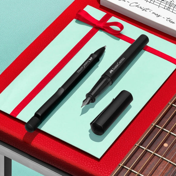 Lapicera Set Hexo Faber-castell Mate Black Pluma + Boligrafo