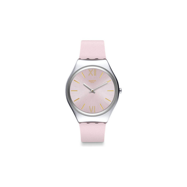 Reloj Swatch Skin Lavanda Syxs124 Color De La Correa Rosa Pálido Color Del Fondo Rosa Pálido