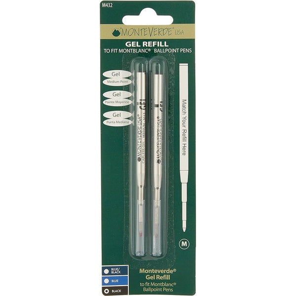 Repuesto Set Monteverde Boligrafo Tinta Negro Gel Fine (x2)