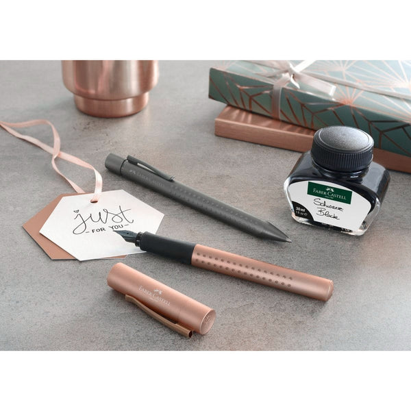Lapicera Set Grip Faber-castell Oro Rosa Pluma + Boligrafo