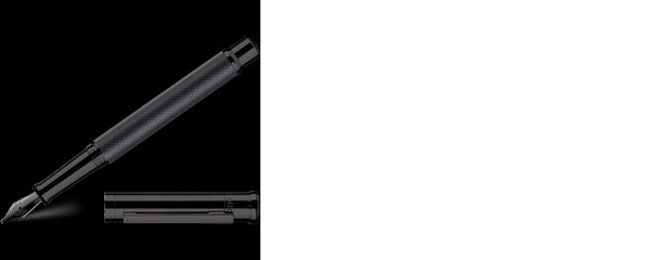 Pluma Fuente Otto Hutt Design04 Checked Guilloche Frosted Black PVD (F)