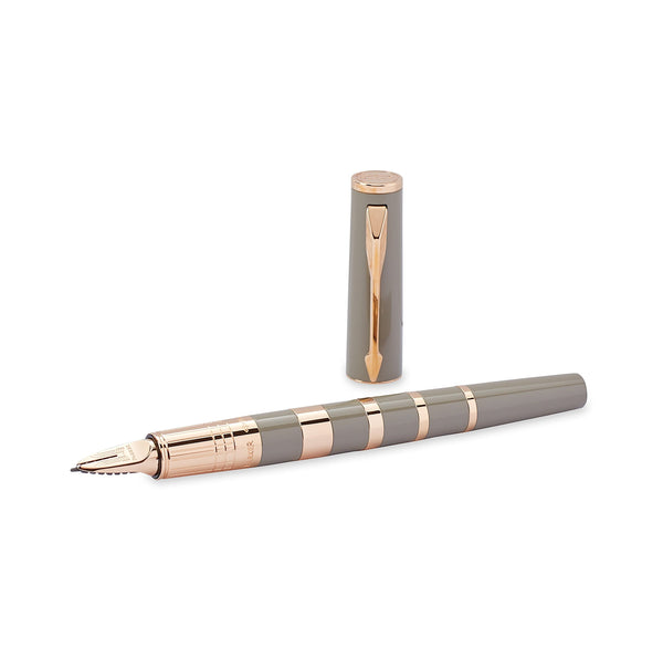 Lapicera Parker 5th Ingenuity Taupe Rosegold Rings Trim