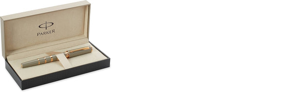 Lapicera Parker 5th Ingenuity Taupe Rosegold Rings Trim