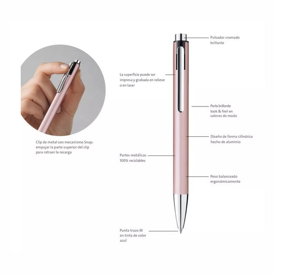 Lapicera Bolígrafo Pelikan Snap K10 Rosegold