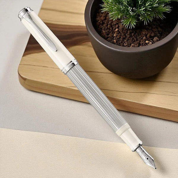 Lapicera Pluma Fuente Pelikan M405 Silver White - ExtraFine (EF)