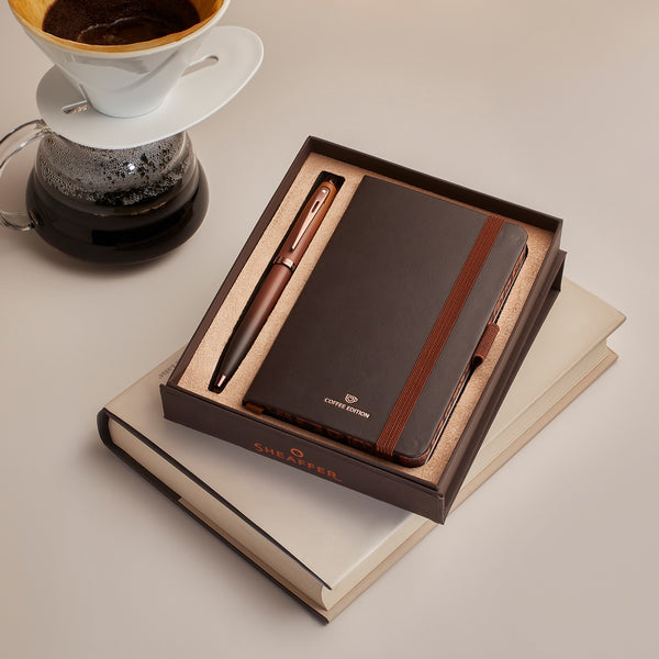 Lapicera Set Sheaffer Boligrafo 100 Coffee Edition PVD + Libreta A6