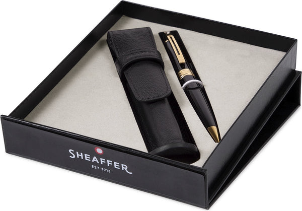 Lapicera Set Sheaffer Boligrafo 300 Glossy Black GT + Estuche