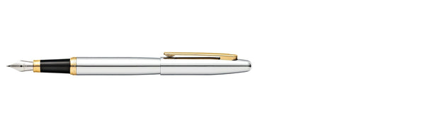Lapicera Pluma Fuente Sheaffer Vfm Chrome With Gold Trim Gt