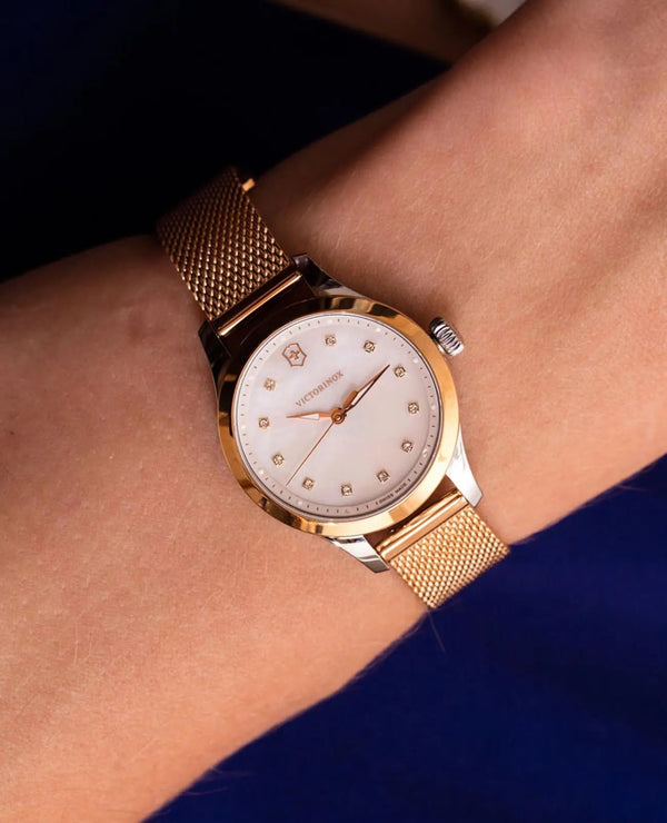 Reloj Victorinox Lady Alliance XS RGold Mesh White Dial 28mm 241879