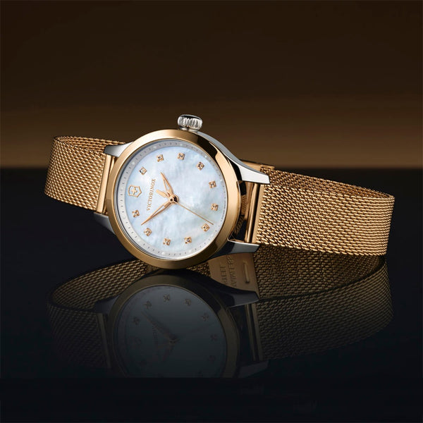 Reloj Victorinox Lady Alliance XS RGold Mesh White Dial 28mm 241879