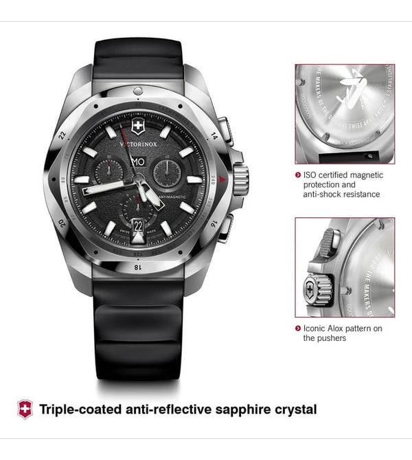 Reloj Victorinox INOX Chrono Black Strap Black 43mm 241983
