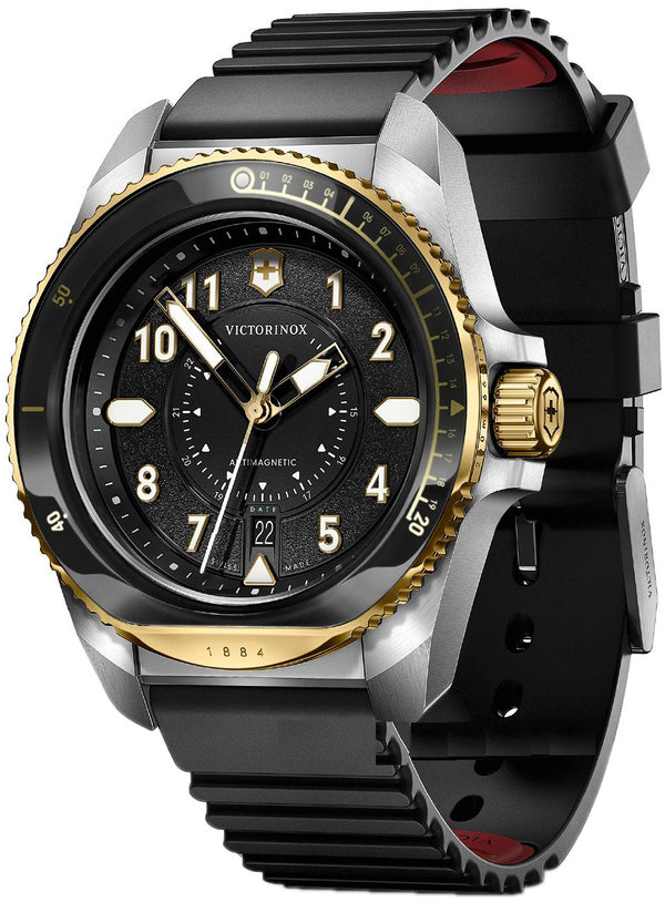 Reloj Victorinox Journey 1884 Black Gold Rubber Strap Black 43mm 242014