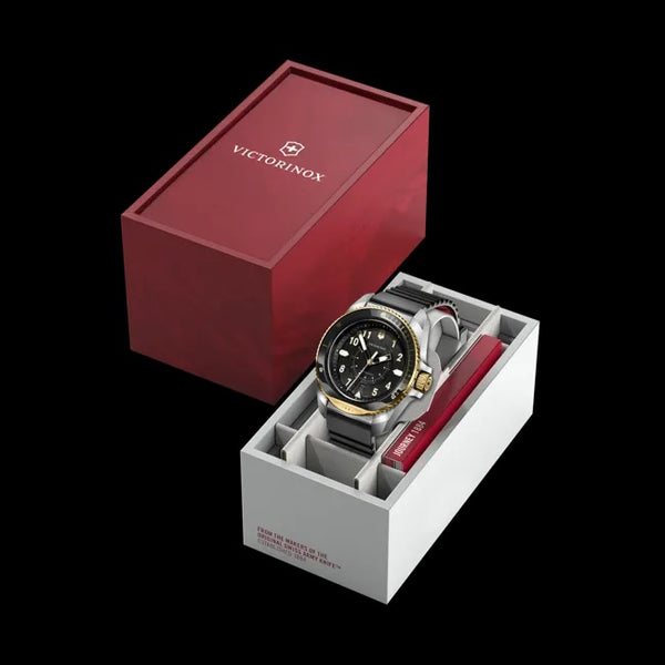 Reloj Victorinox Journey 1884 Black Gold Rubber Strap Black 43mm 242014