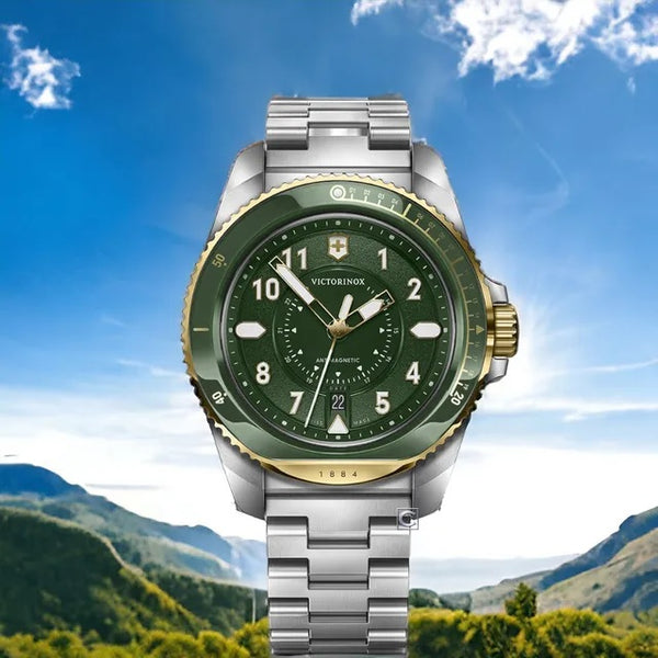 Reloj Victorinox Journey 1884 SSGold Strap Green 43mm 242012
