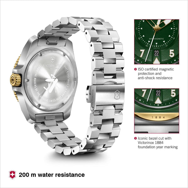 Reloj Victorinox Journey 1884 SSGold Strap Green 43mm 242012