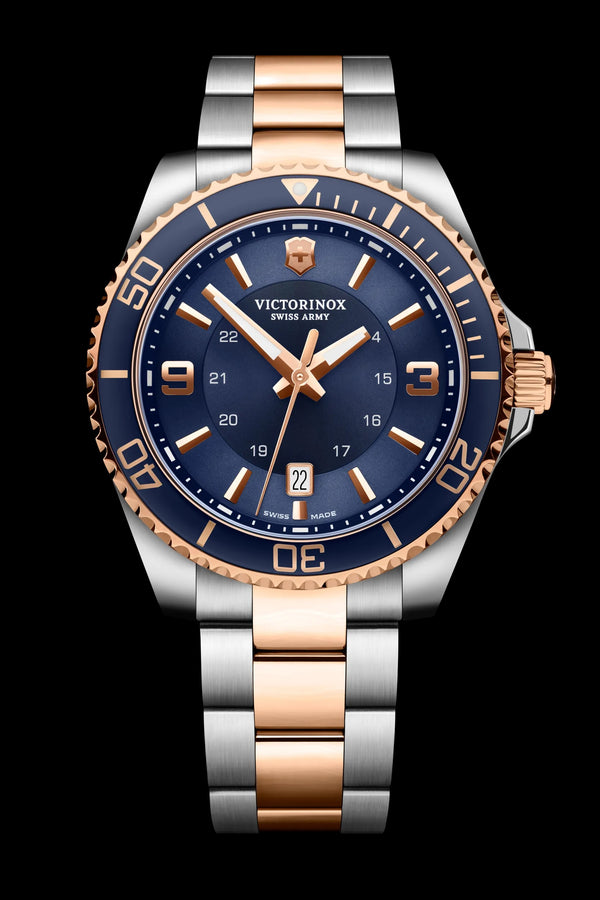Reloj Victorinox Maverick SSGolden Blue 43mm 241950