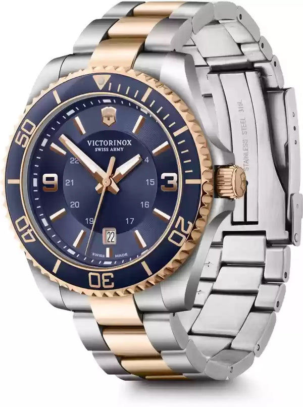 Reloj Victorinox Maverick SSGolden Blue 43mm 241950